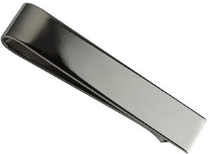 Lange Geldklammer aus 925er Silber, glatt, handgefertigt, für Herren, silber / schwarz