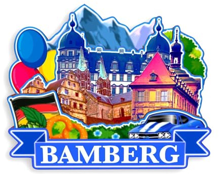 Quwsne Kühlschrankmagnet, Bamberg, Deutschland, Kühlschrankmagnet, Stadt, Reise, Souvenirs, Touristengeschenke, 3D, klassische Sehenswürdigkeiten, handgefertigt, Handwerk, Heimdekoration -1234