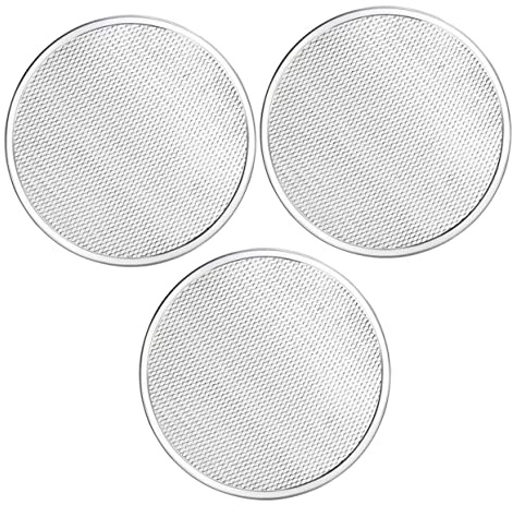 INOOMP 3pezzi Tegliale Per Pizza in Alluminio Teglia Rotonda Per Pizza Teglia Per Per Uso Domestico Materiale Per Cottura Al Forno Utensile Per Cottura Della