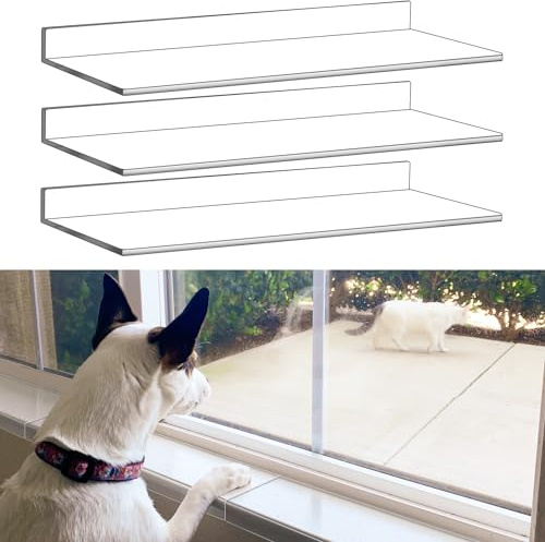 NICERINC PET 3 Pcs Window Sill Protector, Pet Window Guard,Transparent, Window Sill Cover, Protection from Dog and Cat Scratching Chewing Slobbering, Heavy Duty Scratch Shield(15.75x 4.72x 1)