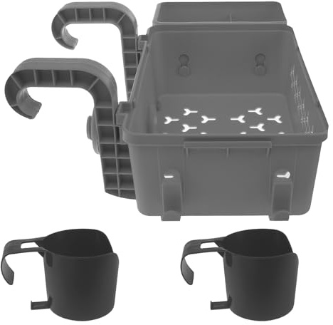 Gatphy 3 Stück Pool Aufbewahrungskorb Getränkehalter Poolrand mit Korb 2 x Getränkehalter Frame Pool Zubehör Pool Getränkehalter Bier für Handtuch Mütze Wasserbecher Mobiltelefon (Grau)