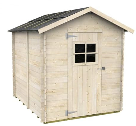 Mondo Viro Casetta in legno da giardino Marlo cm 178x218 205h porta singola finestrata