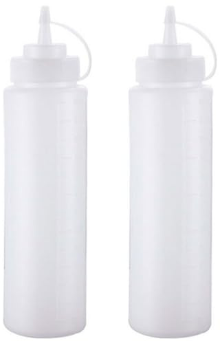 Acan Tradineur - Lot de 2 bouteilles en plastique rechargeables pour servir des sauces, distributeur d'assaisonnement réutilisable, ketchup, moutarde, huile, fabriqué en Espagne - 500 ml