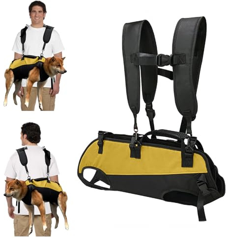 PETCUTE Hunde-Tragegeschirr,Hundegeschirr-Rucksack für große Hunde,Ganzkörpergeschirr mit Griff,Verstellbarer Hunderucksack Für Alte, Gelenkverletzungen, Arthritis-Hunde,Passend Für 7.5 Bis 15 Kg