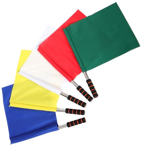 Edelstahl und Polyester Pongee Sport Handfahnen | Signalflaggen für Sportveranstaltungen, 5 Stück, Einsatz Verschiedenen Feldern, Professionelle Verwendung