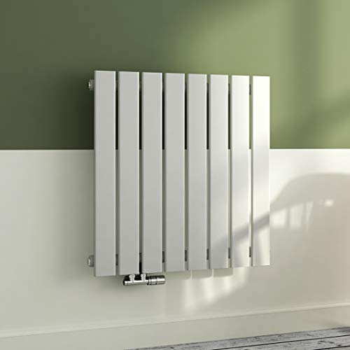 Radiateurs de Salle de Bain Radiateur Plat 630 x 620 mm Radiateur Design Radiateur à Panneau Horizontal Monocouche Blanc 450 Watt Radiateur Plat Radiateur Mural