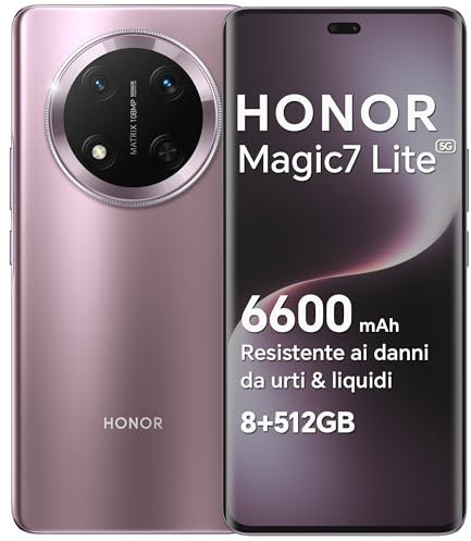 HONOR Magic7 Lite Smartphone 5G without Contract, Dual SIM NFC Android Mobile Phones (512G ROM/8G RAM,6600 mAh,108MP,Drop/Water/Heat-Resistant,Al Intelligent, 6.78 Zoll AMOLED Display),Titanium Purple