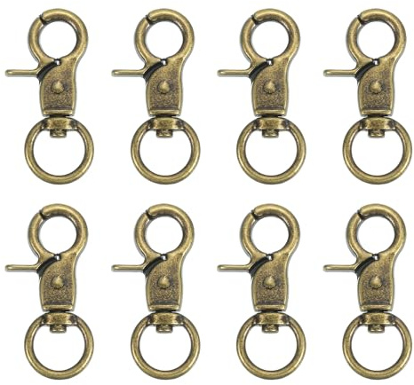 QUARKZMAN 8Pcs Gancho Giratorio, 13mm(1/2) Gancho De Disparo De Metal Resistente Para Correas, Bolsos, Cinturones, Artesanía En Cuero, Bronce