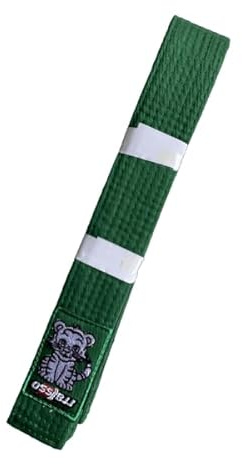 OSS Combat Sports BJJ - Cinturón infantil aprobado por la IBJJF, 100% algodón, ligero, diseño duradero, listo para competición, perfecto para jóvenes practicantes brasileños de Jiu-Jitsu., verde, 250