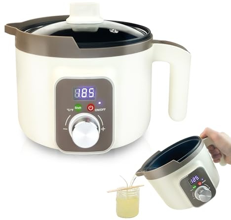 LINGQIAN Digital Wax Melting Pot with Spout Auto Shut Off, 1.5L Electric Wax Melter with Temperature Control for Candle Making, Non-Stick & Easy Clean for Candle Maker, Soap Making