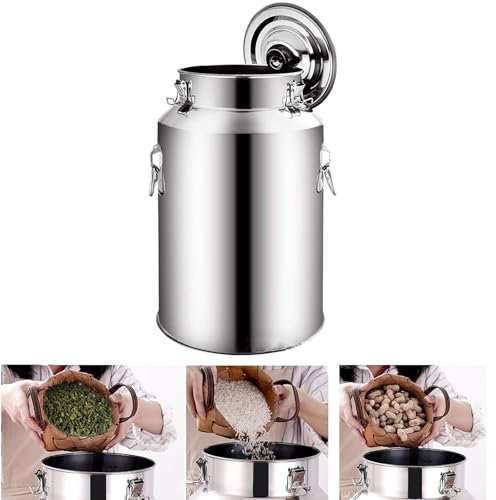 Pot à Lait 201 Acier Inoxydable,Bidon De Lait,Pot à Lait avec Couvercle Hermétique Récipient,Bidon Huile,Grand Réservoir de Transport pour Stocker des Liquides Et des Solides(Size:7L)