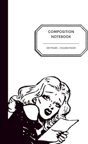 8x10 Halloween Journal Notebook – 200 College Ruled Pages – Classic Horror Leading Lady on the Cover – Cute & Spooky Writing Journal for Kids, Teens & Film Lovers
