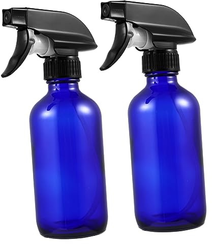 LOLIPPYY 2 piezas Botellas de Spray de Vidrio de Lociones y Cosméticos Pulverizador Azul Reutilizable para y Cuidado Personal