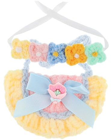GARIOUANS Accessori Per Bambole Compatibile Fascia Fiore Intrecciata e Bavaglino Bandana Per Vestiti Eleganti Facile Da Indossare Per Collezioni e Esposizioni