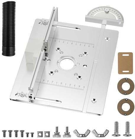 Myrindor Frästisch für Oberfräse Einlegeplatte, Oberfräsentisch Universal Frästisch, Router Table Insert Plate, Router Tisch Einsatz Platte, Insert Platte, für Nuten Zapfenschneiden Besäumen