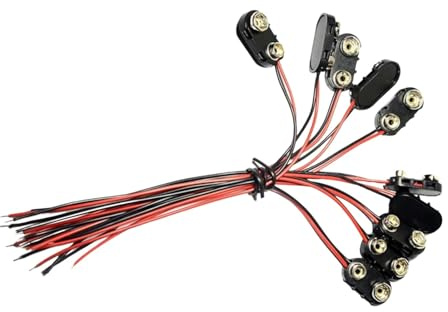 10 connettori per batteria da 9 V, connettore a fibbia per batteria tipo I, connettore lungo per apparecchiature con 9 V
