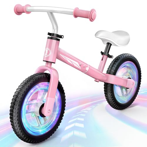 HappyGoLucky Draisienne Enfants sans Pédales de 2-5 Ans Jusqu'à 35 kg, Velo Enfant avec Lumière à Deux Roues Fille Jouet Enfant 2 Ans Vélo d'enfant Ultra-léger Cadeau