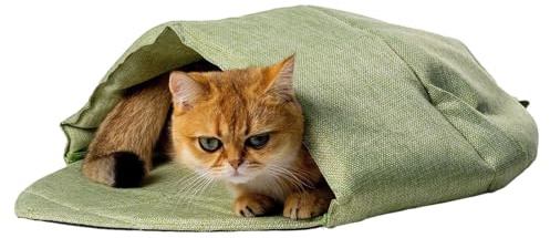 Cnrfeoap Cama suave para gatos, lavable a máquina, cálida cama de refugio para gatitos y gatos adultos, lugar de descanso interior, muebles de invierno para gatos
