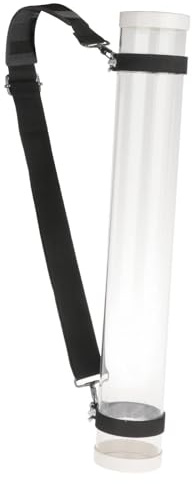 RCGOFOLLOW Träningsbadmintonhink bollrör bärbar professionell 304 rostfritt stål hållbar lätt basketboll förvaringstank justerbar rem utrustning tennis, 33 cm