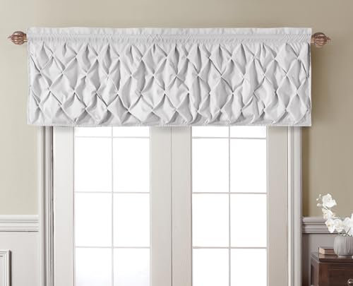 VCNY Home - Valance, Window Treatment with Rod Pocket, Modern Home Decor (Carmen White, 60 x 20)