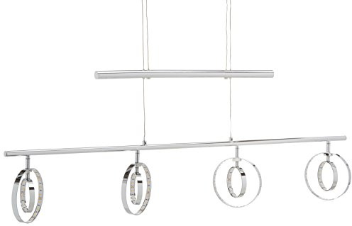 Reality Leuchten LED JoJo-Pendelleuchte Prater in Chrom, 4x4,5 Watt LED, Energieklasse A+