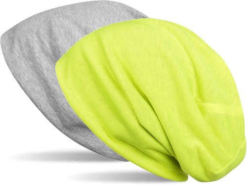 styleBREAKER Beanie Wende Mütze Jersey Stoff bis 58cm | Wendemütze. 2-farbig. elastisch. Bundweite 27cm. Höhe 28cm. weiche Haptik. Einheitsgröße. pflegeleicht.