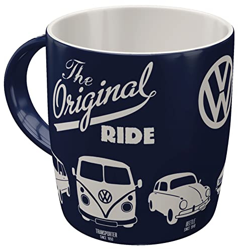 Nostalgic-Art Retro Kaffeebecher, 330 ml, VW – The Original Ride | Original Volkswagen Lizenzprodukt (OLP), Keramik-Tasse für Kaffee, Vintage Design, Geschenk-Idee für VW Bus Fans