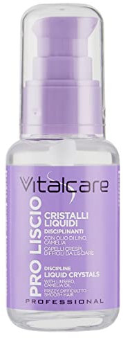 Vitalcare | PRO Liscio - Cristalli Liquidi Disciplinanti per Capelli Crespi e Difficili da Lisciare, con Cheratina e Olio di Avocado, per Capelli più Morbidi e Sani, 50 ml