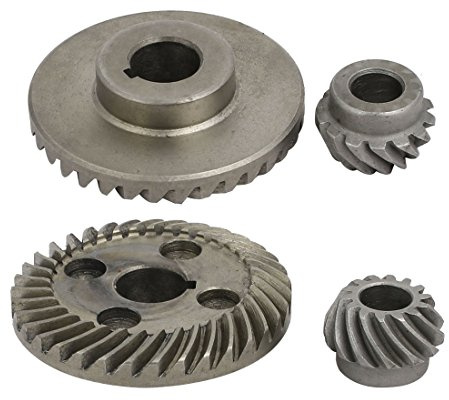uxcell 2 Sets Metal Electric Angle Grinder Spiral Bevel Gear Gray for Hitachi 100