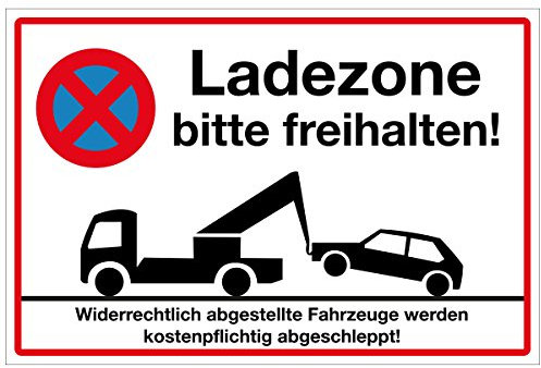 WANDKINGS Hinweisschild - Ladezone Bitte freihalten! - stabile Aluminium Verbundplatte - Wähle eine Größe - 40x30 cm