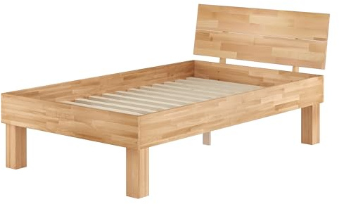 Erst-Holz®Einzelbett für Übergröße 120 x 220 Buche Massiv mit Rost