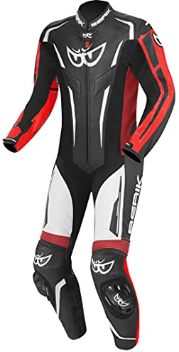 Berik RSF-Teck perforierte 1-Teiler Motorrad Lederkombi, schwarz/weiß/rot, 52