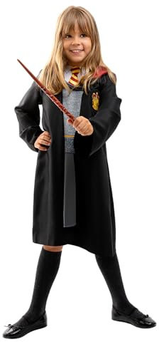 Funidelia Déguisement Officiel de Hermione Granger pour Fille avec cape et robe, Tunique de Gryffondor Enfant Hogwarts, Déguisements de Carnaval, Halloween et Fêtes – Taille 10-12 ans
