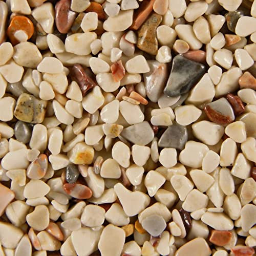 Terralith Steinteppich Marmor Komplett-Set für 1qm - Körnung: mittel - 4-6mm mit Epoxidharz Bindemittel - für Innen in natur (colorato due)
