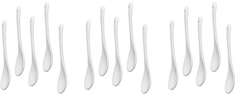 KVSERT 15 weiße Porzellan-Eierlöffel, Keramiklöffel, Kaffeelöffel, Dessertlöffel, Dip-Servierlöffel