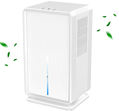 Deshumidificadores De 3 L (102 Oz) Para El Hogar,Deshumidificador Silencioso De 520 Pies Cuadrados Para Dormitorio,Dos Modos De Trabajo/7 Colores Led/apagado Automático,Para Baño,Sótano,Rv,White