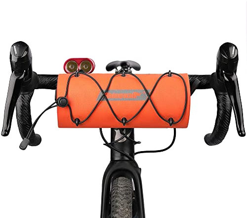 Rhinowalk Fahrrad Lenkertasche, wassedichte Fahrradtasche, Fahrradtasche vorne Lenker, Fahrradkorb, Umhängetasche, professionelles Fahrradzubehör-Orange