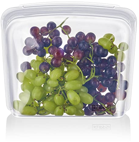 Klippsi® 3L Wiederverwendbarer Silikonbeutel Gefrierbeutel Aufbewahrungsbeutel reißfest, hitze-kältebeständig, auslaufsicher, spülmaschinengeeignet (Transparent)