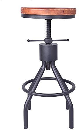 FanXus Hocker Schmiedeeisen Massivholz Outdoor Freizeit Barstuhl Sitzlift Stuhl Haltbarkeit Made in China