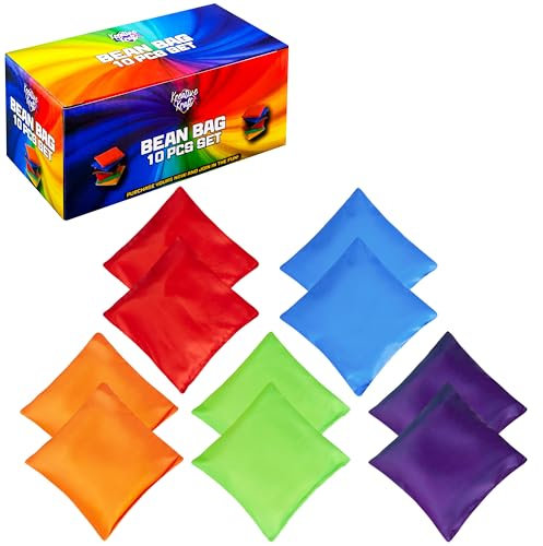 KreativeKraft Cornhole Säckchen, 10er- oder 20er-Pack Bunte Bean Bags - Outdoor Spiele für Kinder (Mehrfarbig 10er-Pack)