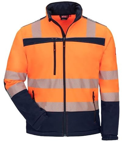 Nitras Warnschutz Softshelljacke MOTION TEX VIZ 7172, orange/marine, Größe 5XL