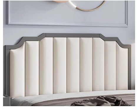 XILYZMO Softwalls Wandkissen, Doppelseitige Aufkleber Kopfteile, PU-Material Wandpolsterung Schaumstoffmatten, Keine Verformung Mit Schwamm Gepolstert Wandpaneele(Farbe:Weiß,Größe:2x0.8m)