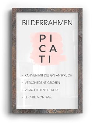 Picati Bilderrahmen KLASSIKO, Rost DIN Größe A3 (42x29,7 cm), Wandbilderrahmen für Poster, Bilder & Gemälde
