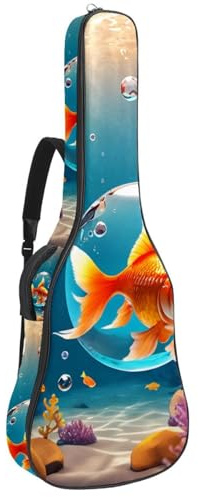 Gitarrentasche, schöner Koffer für 40/41/42 Zoll Akustikgitarre, effiziente Aufbewahrung mit wasserdichtem Design, Schildkröten-Kristallkugel, Mehrfarbig Nr. 08, 42.9x16.9x4.7 in, Gitarrentasche