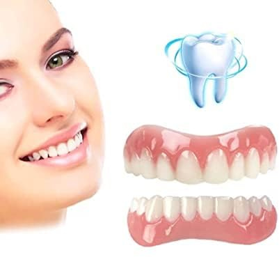 Künstliche Zähne Aufhelleng 2 Paare Veneers Zähne Zum Aufstecken, Provisorischer Zahnfüllung Selber Machen Obere Und Untere, Natürlich Und Komfortabel Für Männer & Frauen Dating Und Alltag