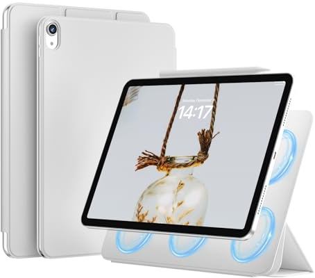 JKSML Magnetisch Hülle für iPad (A16) 11./10. Gen (2025/2022) 11/10,9 Zoll | Soft-TPU-Rückseite, Automatischer Schlaf/Aufwachen, Ultraleichtes Design für Büro/Uni (Grau)