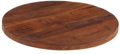vidaXL Tischplatte Ø 40x2,5 cm Rund Altholz Massiv