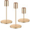 3 Pcs Chandelier Bougeoir Dorés, 8.5/14/16cm Bougie Chandelier en Métal, Bougeoirs pour Bougie cylindrique Rétro Métal Hauts Decoratif pour Décoration de Table Maison Mariage Noël