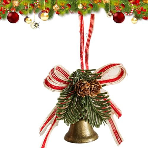 Generisch Campana decorativa di Natale, ornamenti a campana di Natale, decorazione per porta, riutilizzabile per la porta del