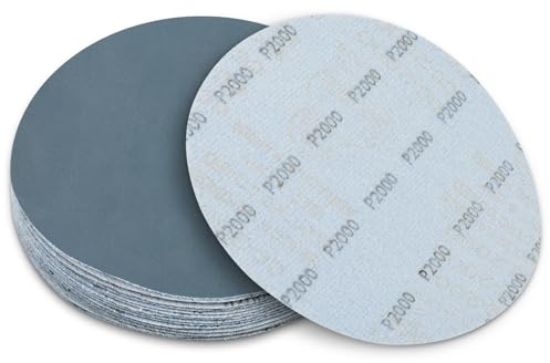 150mm Schleifpapier für Exzenterschleifer Körnung 2000, Schleifscheiben 150mm Klett Ultra Fein Polierscheiben für Spiegelglanz auf Autolack, Bootslack & Klavierlack(18 Stück)